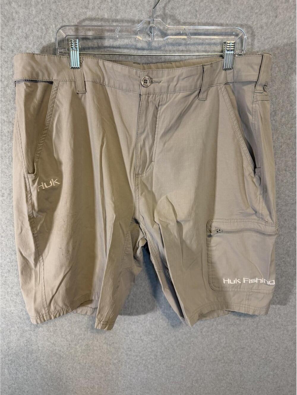 Huk Fishing Trunk Board Shorts Mens 2XL XXL Gray Stretch Waist